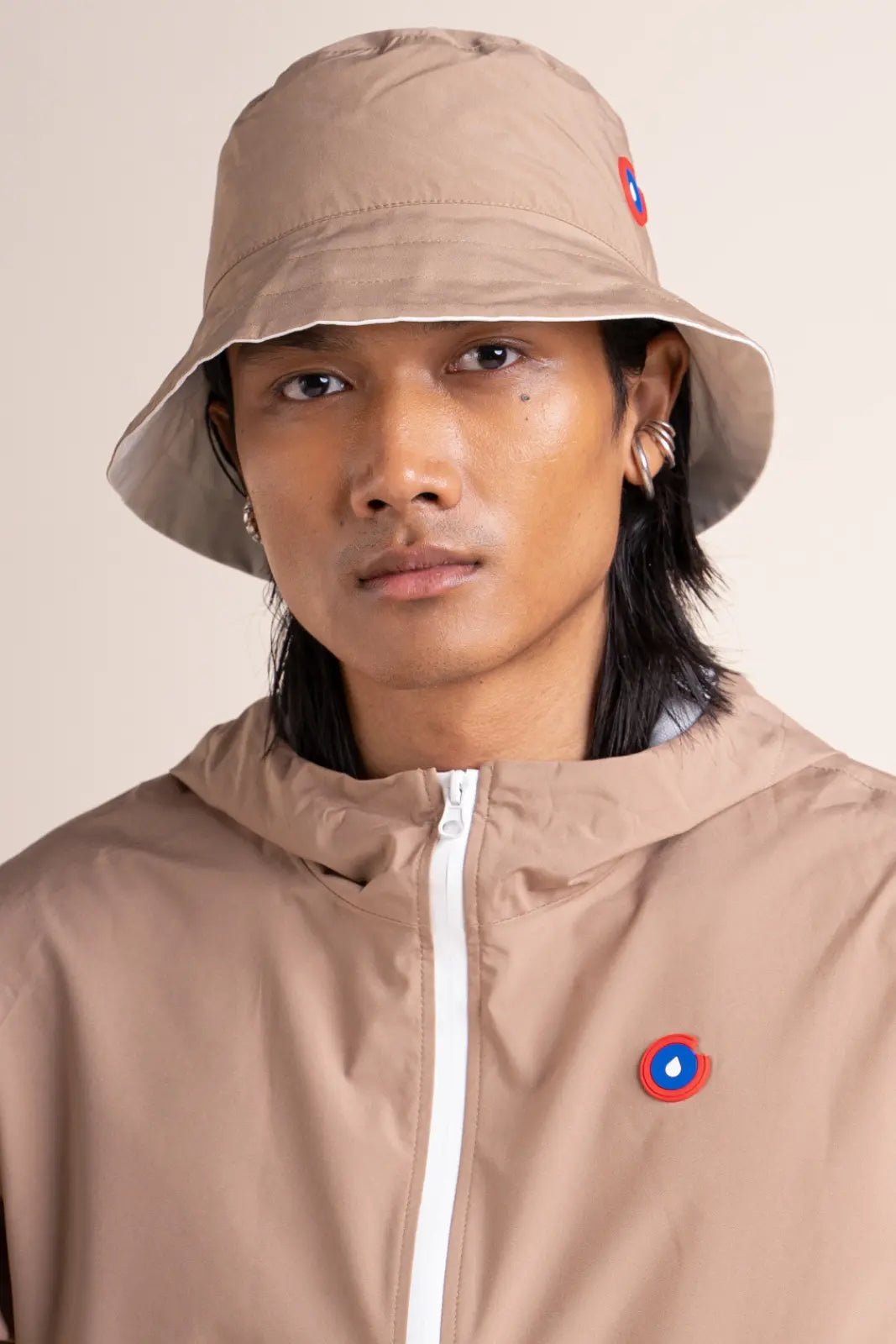 Le Bucket hat Reversible - Bucket hat Waterproof - Flotte #couleur_coquille-sahara