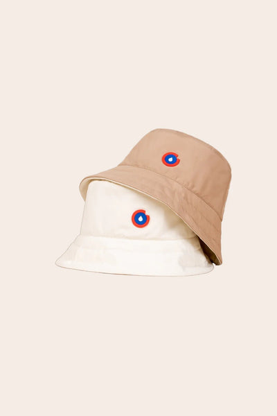 Le Bucket hat Reversible - Bucket hat Waterproof - Flotte #couleur_coquille-sahara