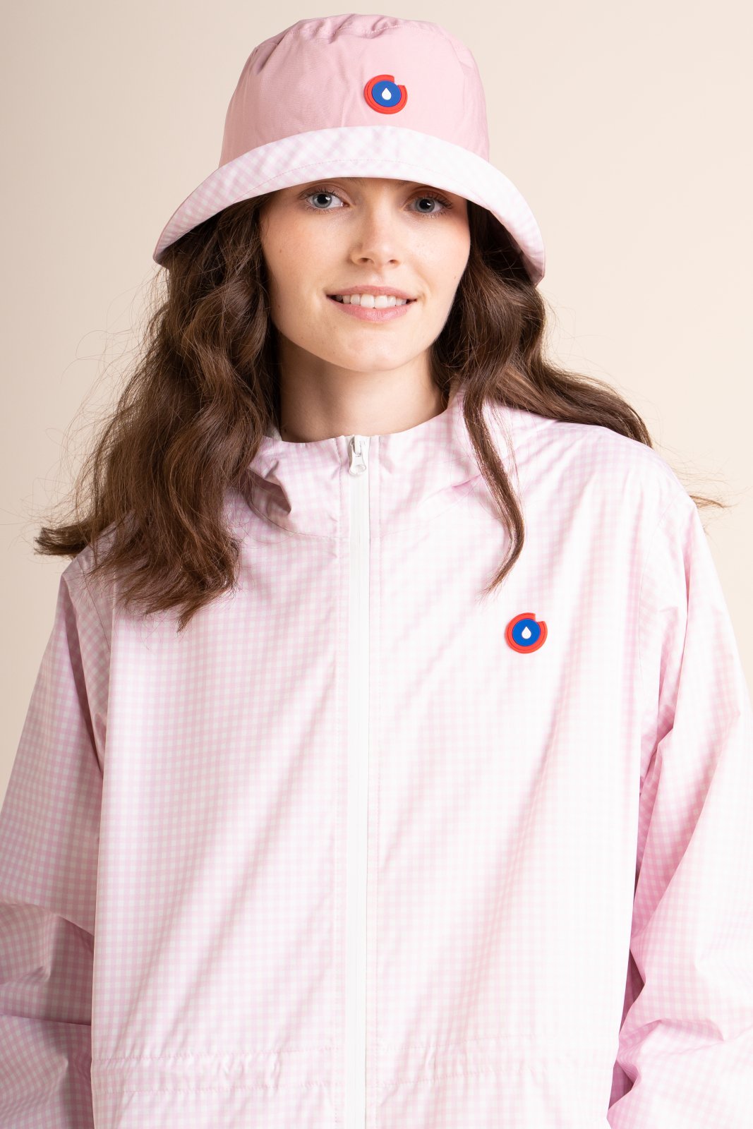 Le Bucket hat Reversible - Bucket hat Waterproof - Flotte #couleur_vichy-rose-bonbon