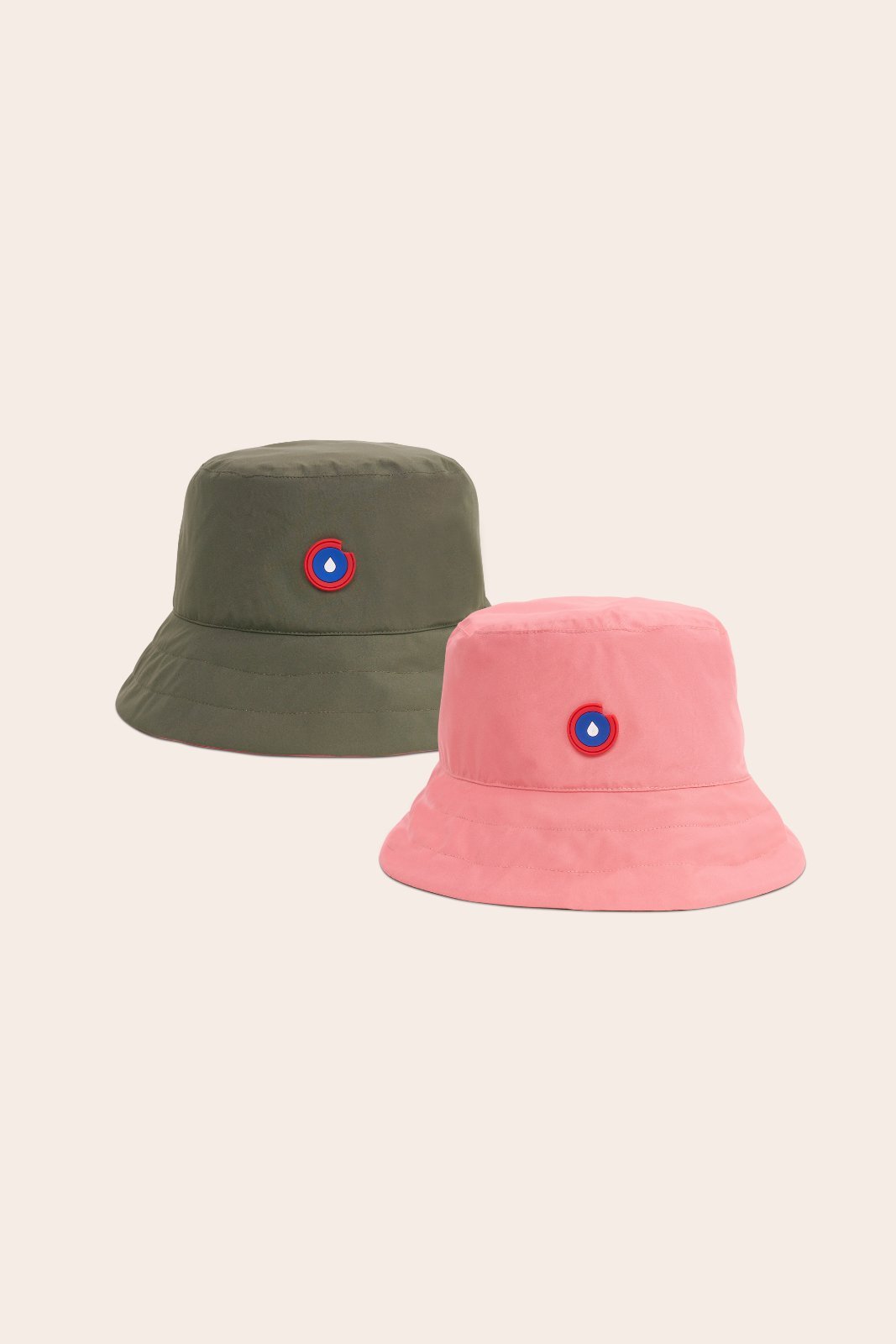 Le Bucket hat Reversible - Bucket hat Waterproof - Flotte #couleur_kaki-corail