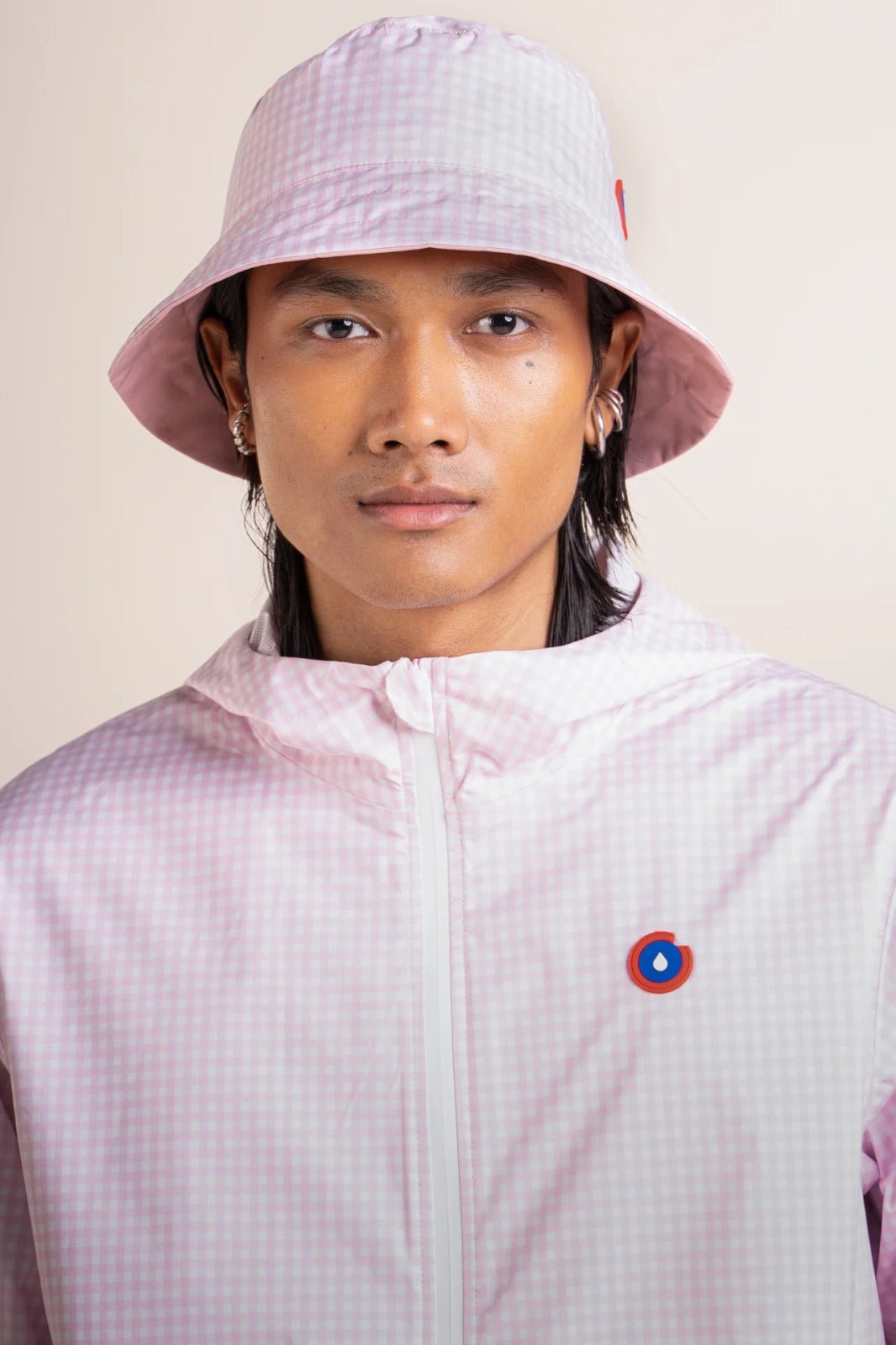 Le Bucket hat Reversible - Bucket hat Waterproof - Flotte #couleur_vichy-rose-bonbon