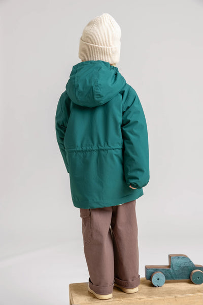 Cadet - Short fleece-lined parka -Children - Flotte #couleur_sapin