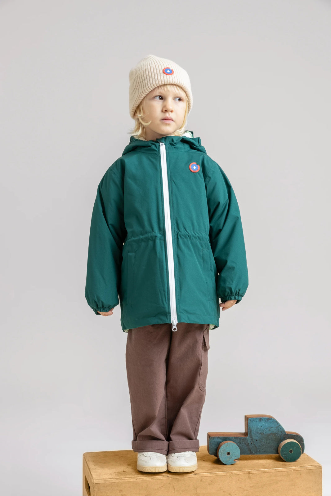 Cadet - Short fleece-lined parka -Children - Flotte #couleur_sapin