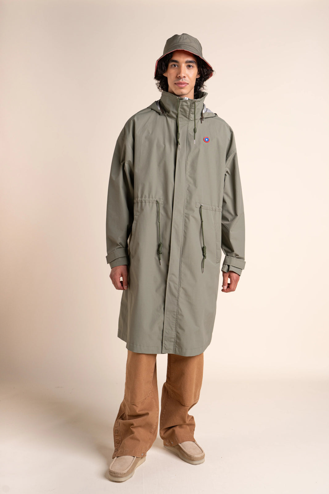 Caumartin - Long oversize waterproof jacket- Flotte #couleur_kaki