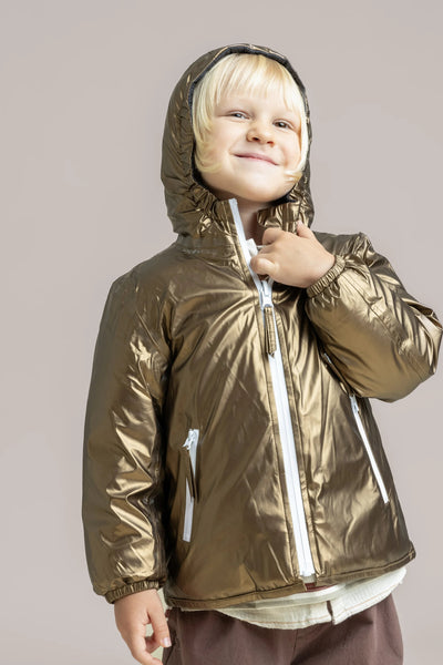 Chaligny - Children's Reversible Down Jacket - Flotte #couleur_gold-Black