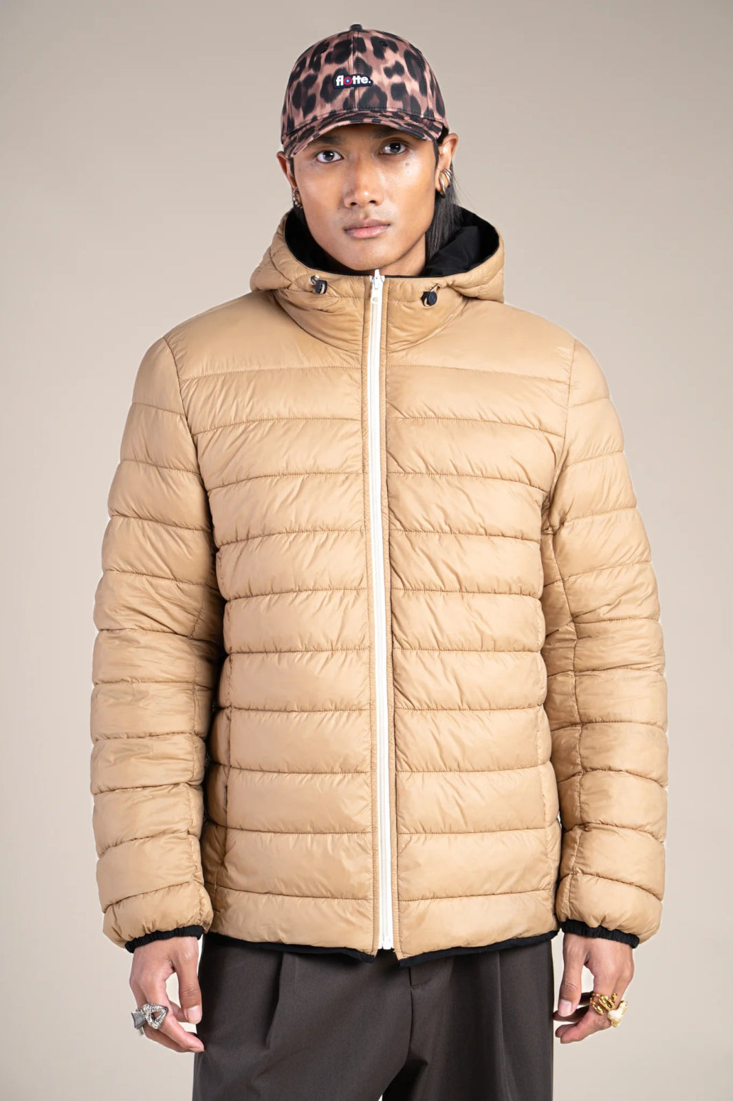 Charonne - Reversible waterproof down jacket - Flotte #couleur_ombre-sahara