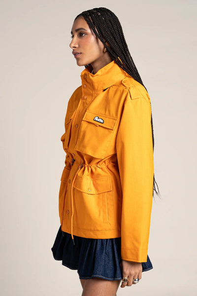 Flandres - Waterproof multi-pocket safari jacket with drawstrings at waist - color apricot #couleur_abricot