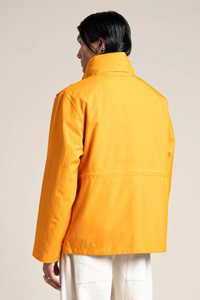 Flandres - Waterproof multi-pocket safari jacket with drawstrings at waist - color apricot #couleur_abricot