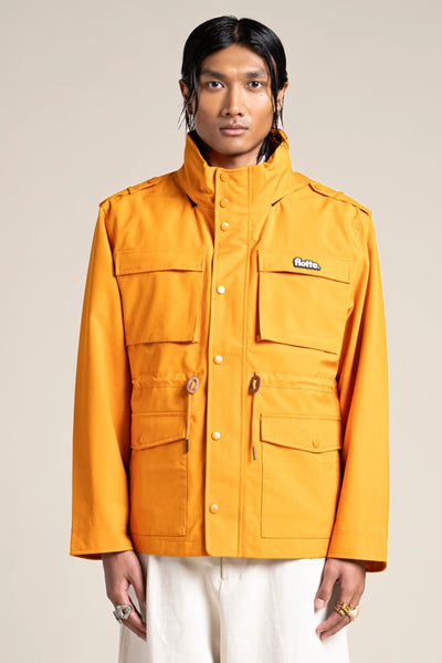 Flandres - Waterproof multi-pocket safari jacket with drawstrings at waist - color apricot #couleur_abricot