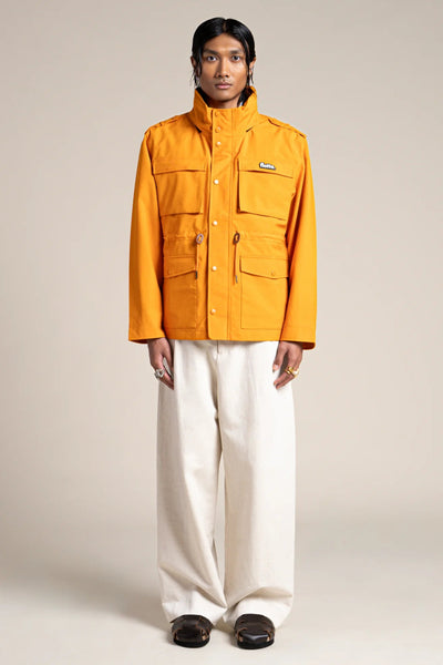 Flandres - Waterproof multi-pocket safari jacket with drawstrings at waist - color apricot #couleur_abricot