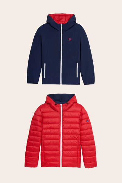  Charonne - Waterproof reversible down jacket - Flotte #couleur_indigo-rouge