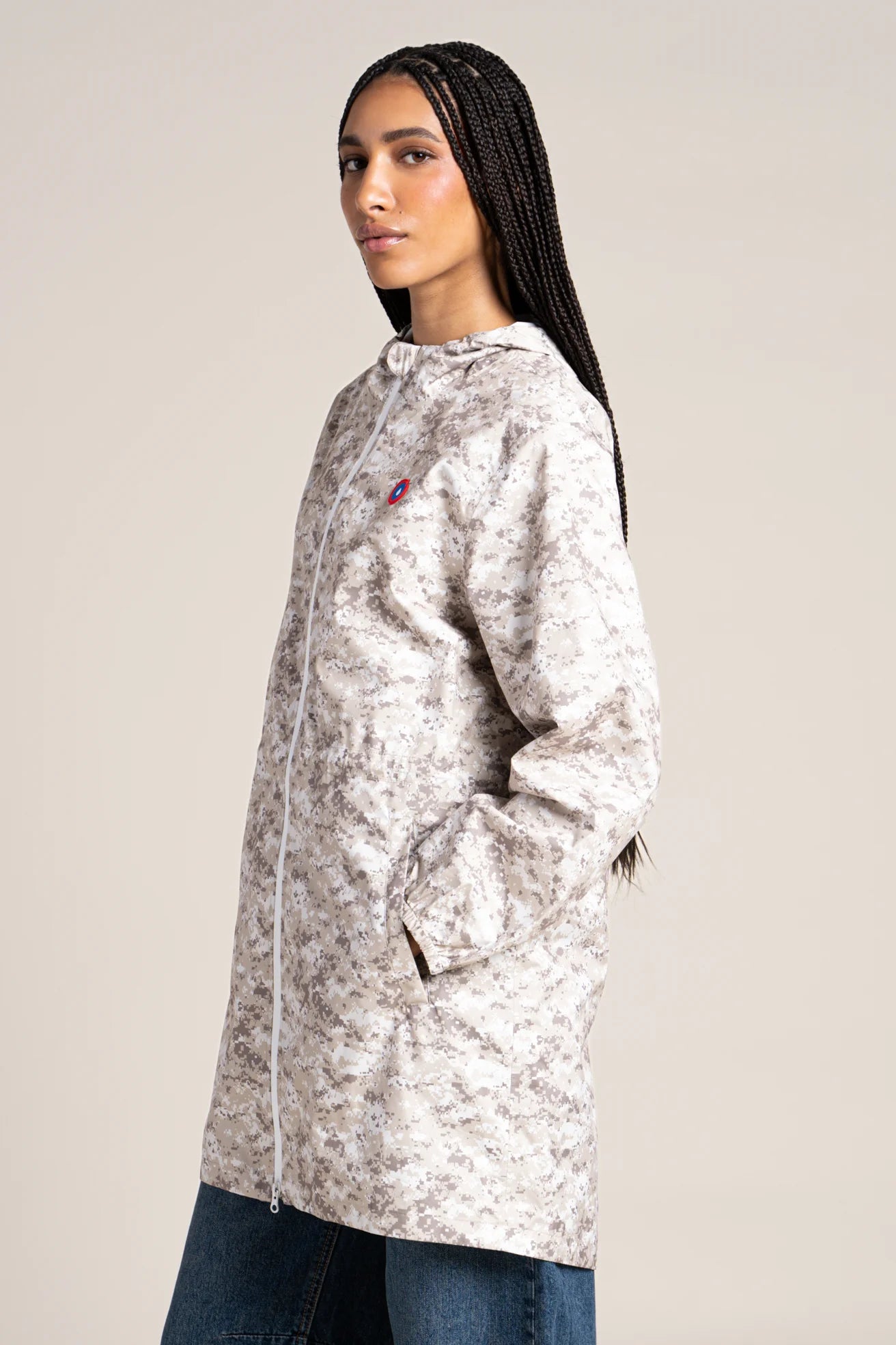 Amelot Imprimé - Long Raincoat - Flotte pixel camo print #couleur_pixel-camo