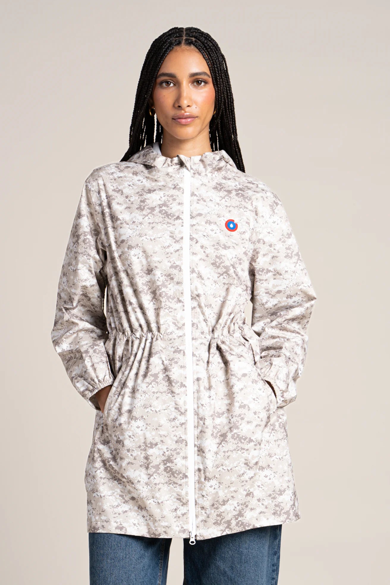 Amelot Imprimé - Long Raincoat - Flotte pixel camo print #couleur_pixel-camo