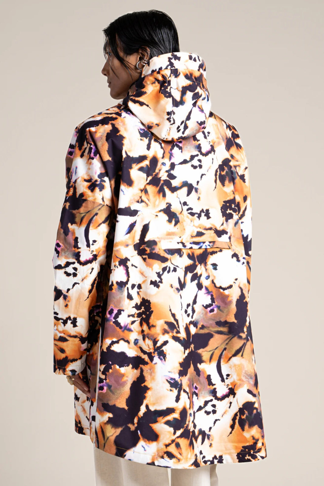 Liberté - Cape de pluie - Modulable windbreaker jacket - Flotte - color iris print flowers #couleur_iris