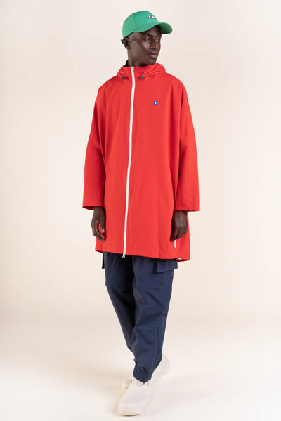 Liberté - Rain cape - Baggable windbreaker jacket - Flotte #couleur_rouge