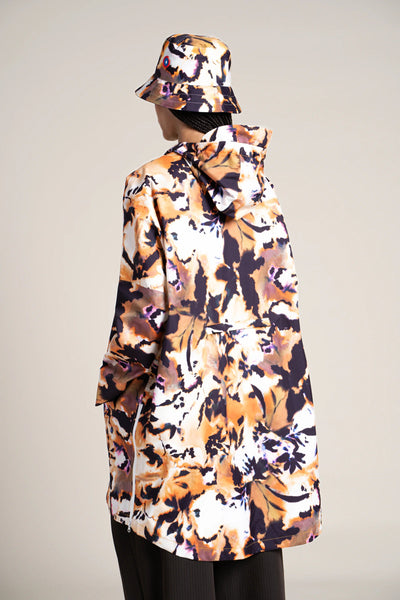 Liberté - Cape de pluie - Modulable windbreaker jacket - Flotte - color iris print flowers #couleur_iris