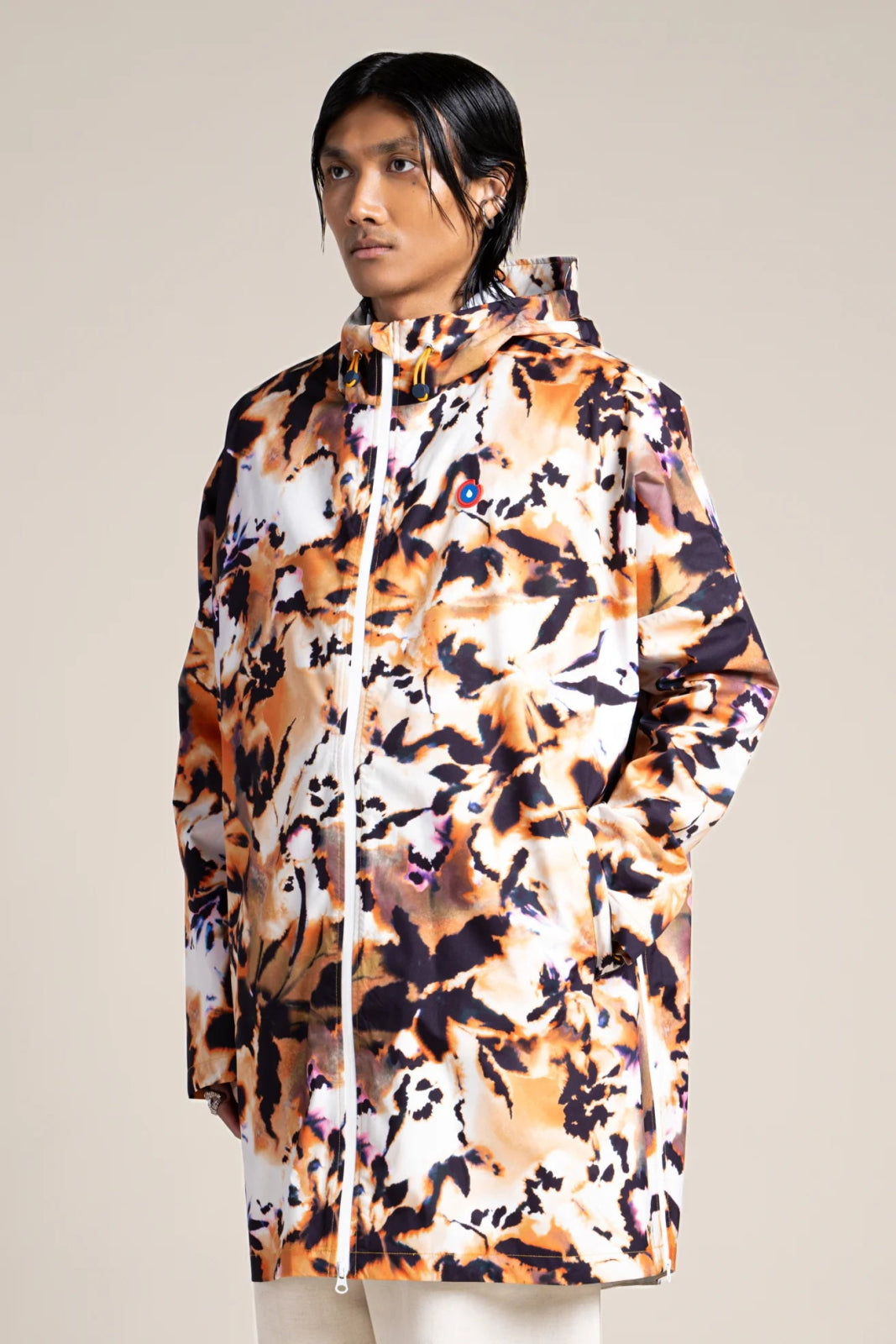 Liberté - Cape de pluie - Modulable windbreaker jacket - Flotte - color iris print flowers #couleur_iris