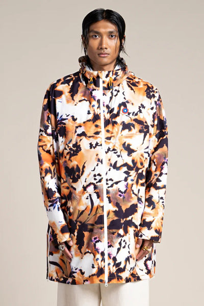 Liberté - Cape de pluie - Modulable windbreaker jacket - Flotte - color iris print flowers #couleur_iris