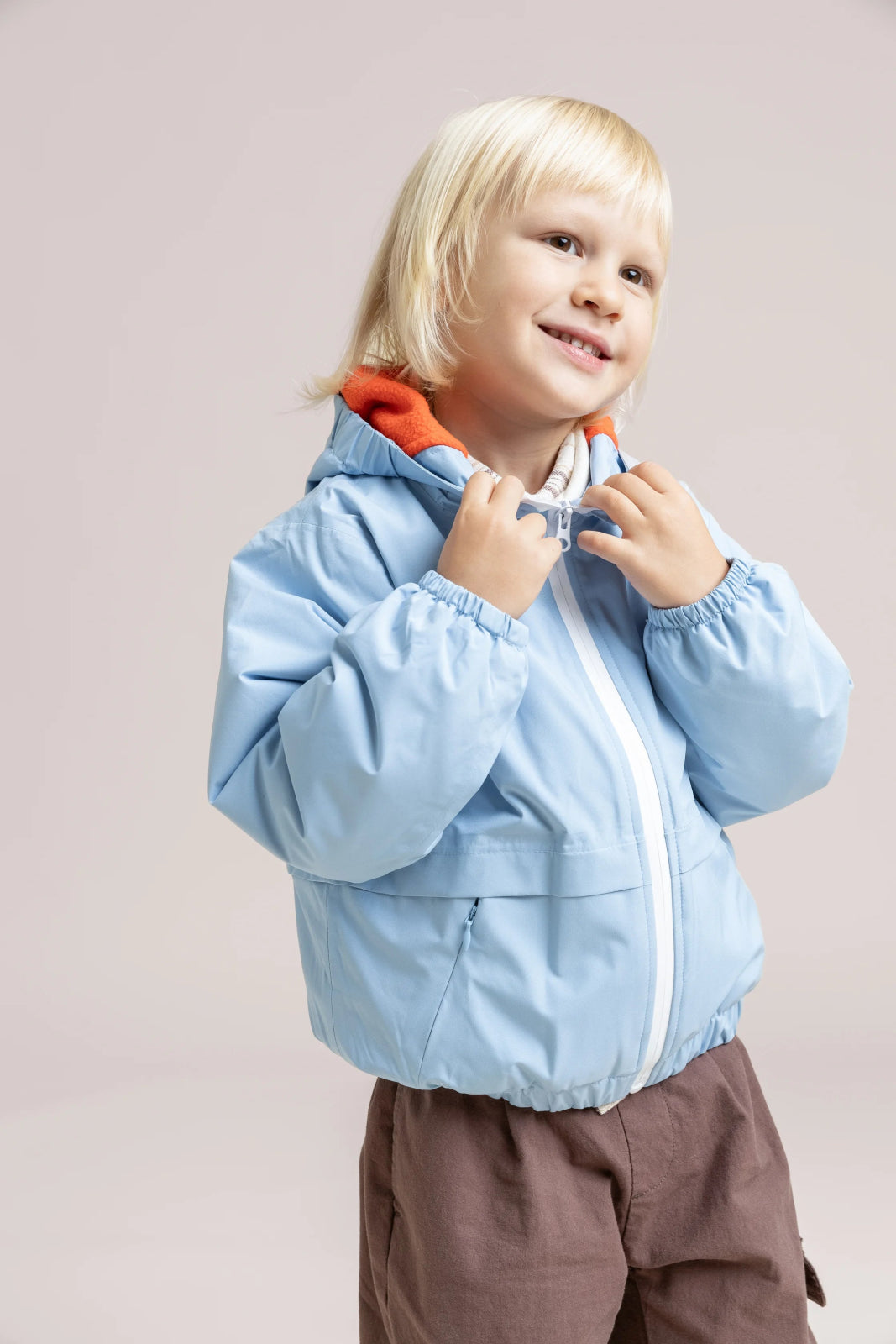 Magenta - Short fleece-lined parka - Children - Flotte #couleur_ciel