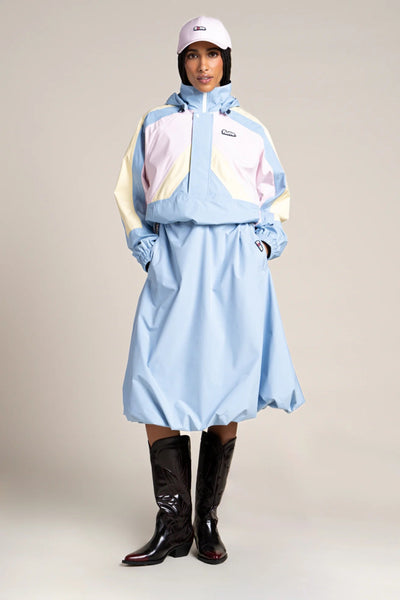 Mirabeau - Oversized waterproof balloon skirt with tightened waist - sky color #couleur_ciel