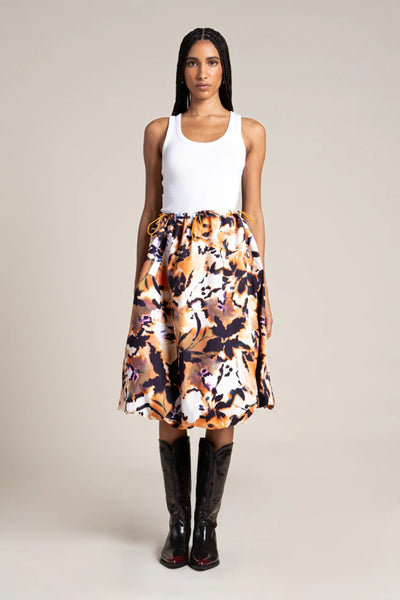 Mirabeau - Oversized waterproof balloon skirt with tightened waist - iris print #couleur_iris