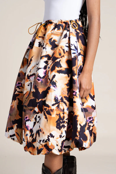 Mirabeau - Oversized waterproof balloon skirt with tightened waist - iris print #couleur_iris