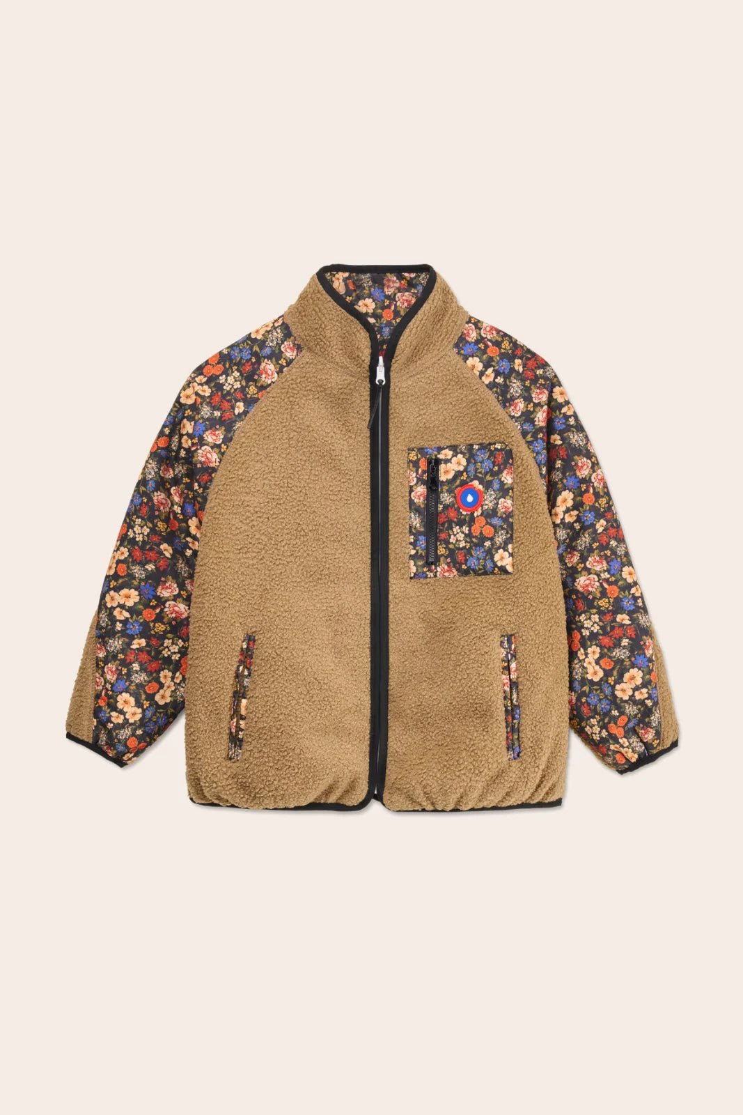 Monceau - Reversible Fleece Jacket -Children - Flotte #couleur_sahara-bloom