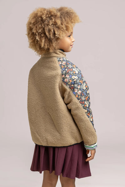 Monceau - Reversible Fleece Jacket -Children - Flotte #couleur_sahara-bloom