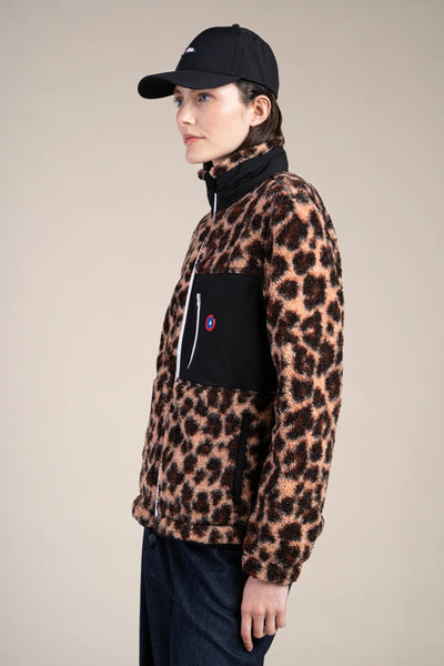 Leopard-colored fleece jacket/Black #couleur_new-leopard-Black