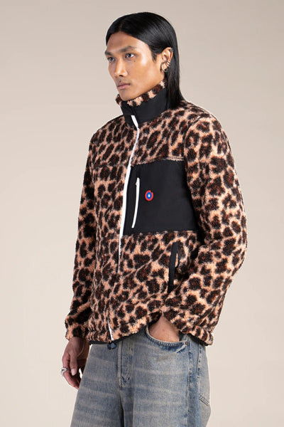 Leopard-colored fleece jacket/Black #couleur_new-leopard-Black