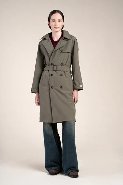 Montaigne - Waterproof trench coat - Flotte #couleur_kaki