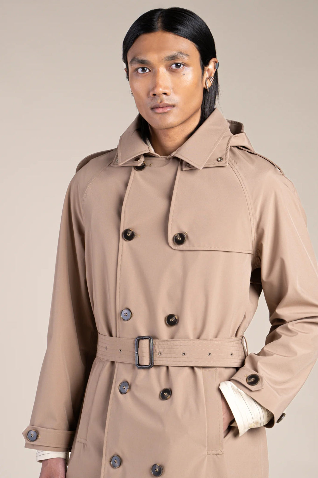 Montaigne - Waterproof trench coat - Flotte #couleur_sahara