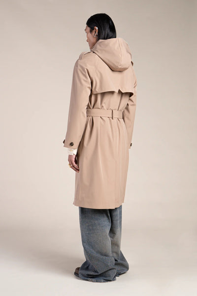 Montaigne - Waterproof trench coat - Flotte #couleur_sahara