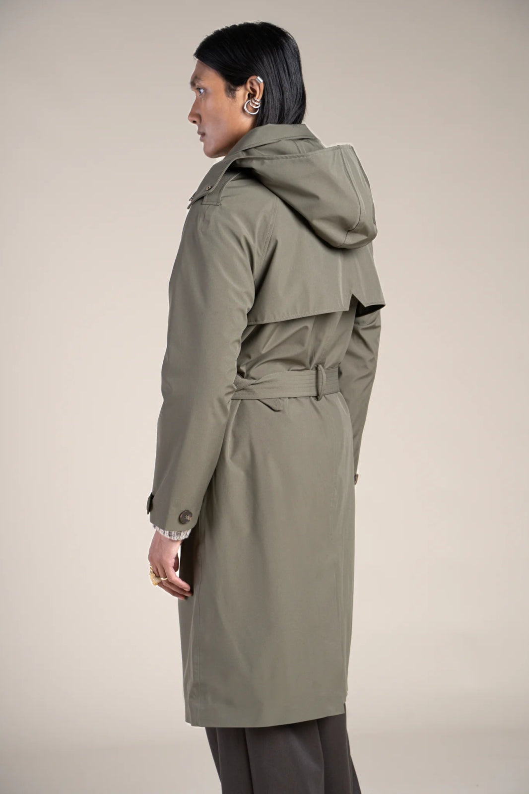 Montaigne - Waterproof trench coat - Flotte #couleur_kaki