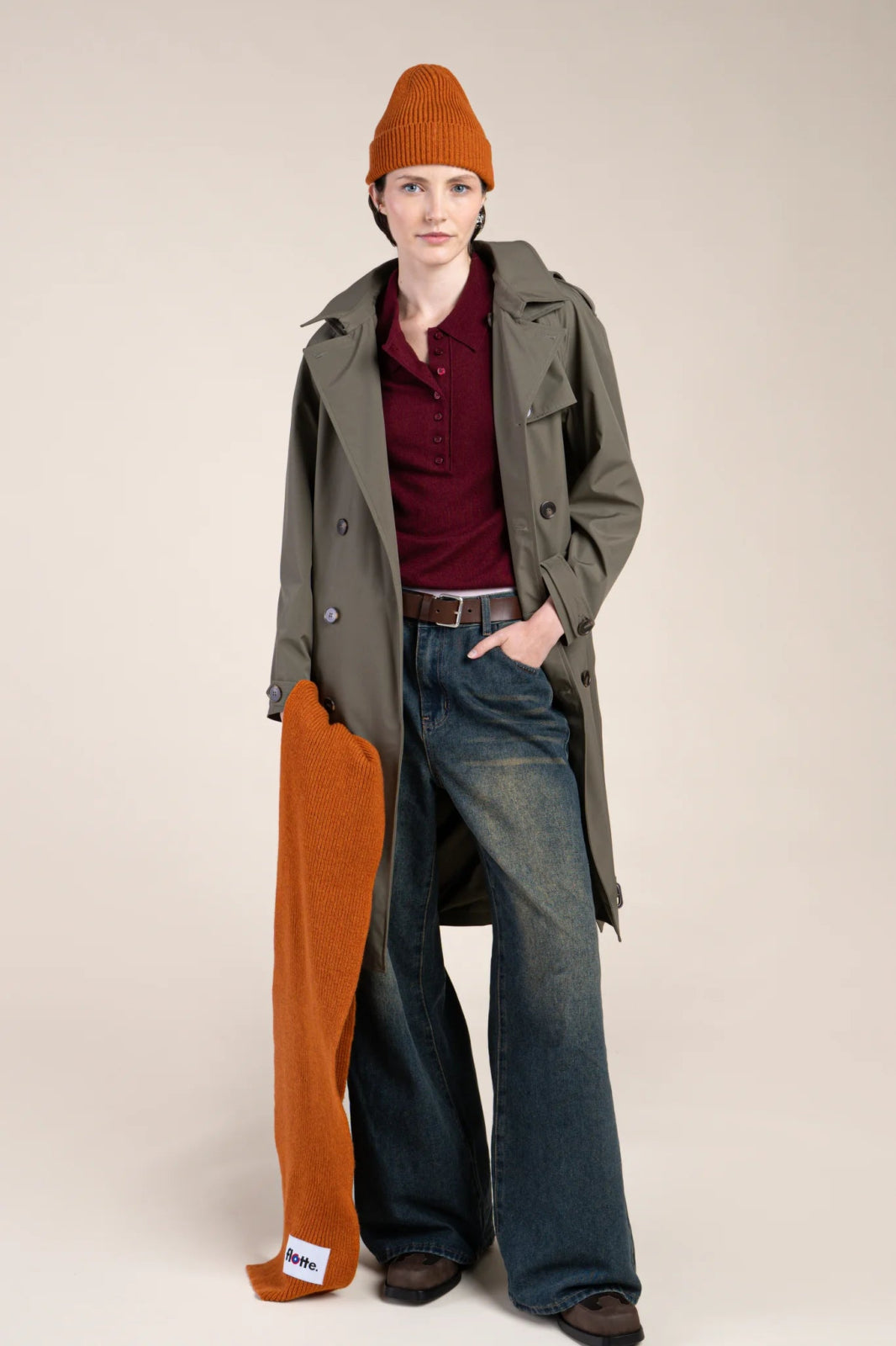 Montaigne - Waterproof trench coat - Flotte #couleur_kaki