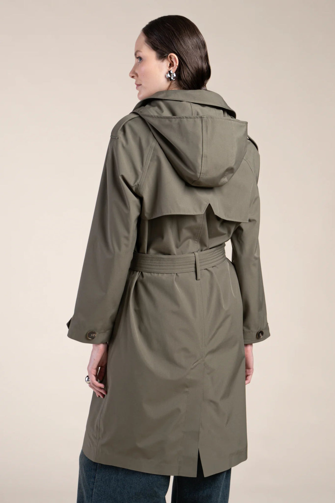 Montaigne - Waterproof trench coat - Flotte #couleur_kaki