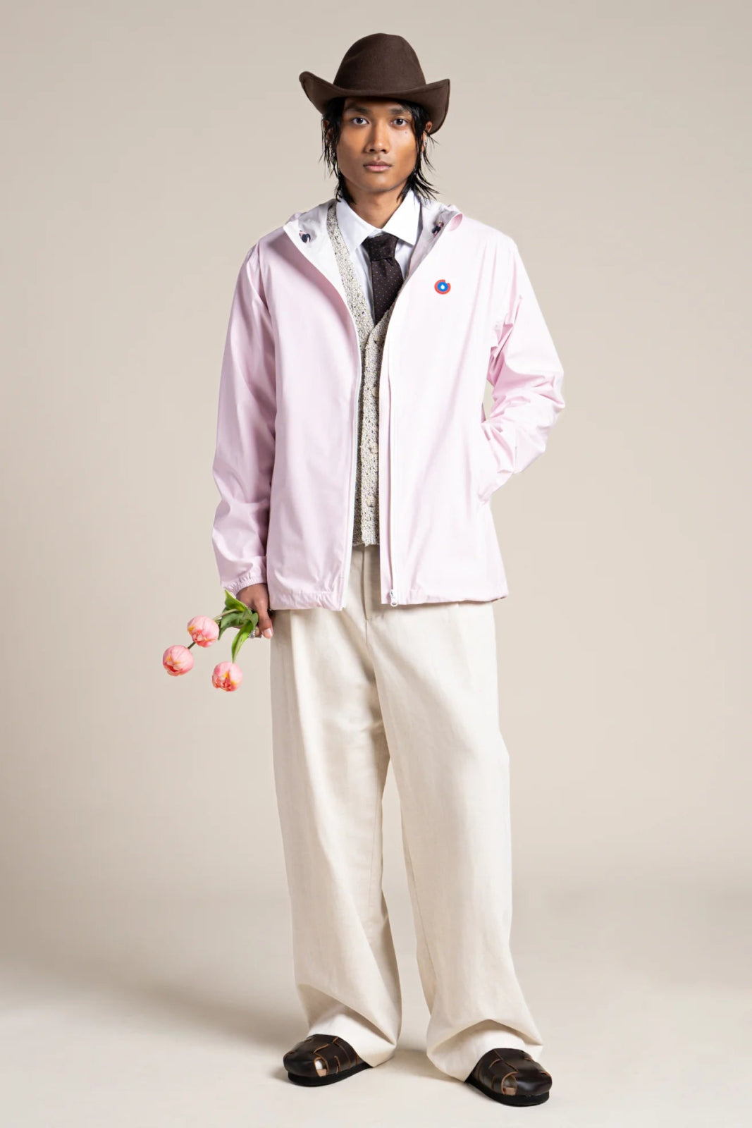 Passy - Raincoat Windbreaker Short - Flotte color marshmallow pale pink #couleur_marshmallow