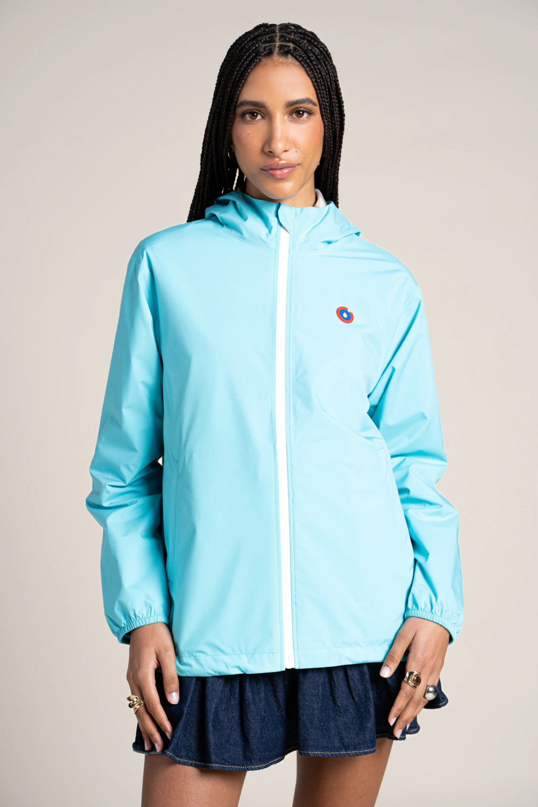 Passy - Raincoat Windbreaker Short - Flotte color turquoise blue #couleur_turquoise