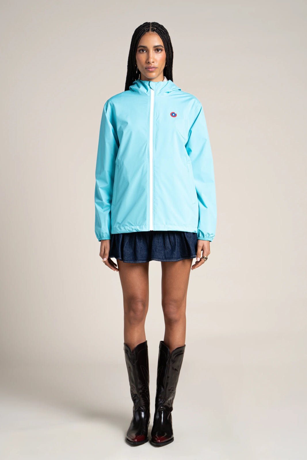 Passy - Short windbreaker raincoat - Flotte color turquoise blue 