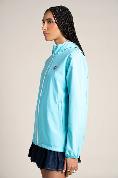 Passy - Raincoat Windbreaker Short - Flotte color turquoise blue #couleur_turquoise