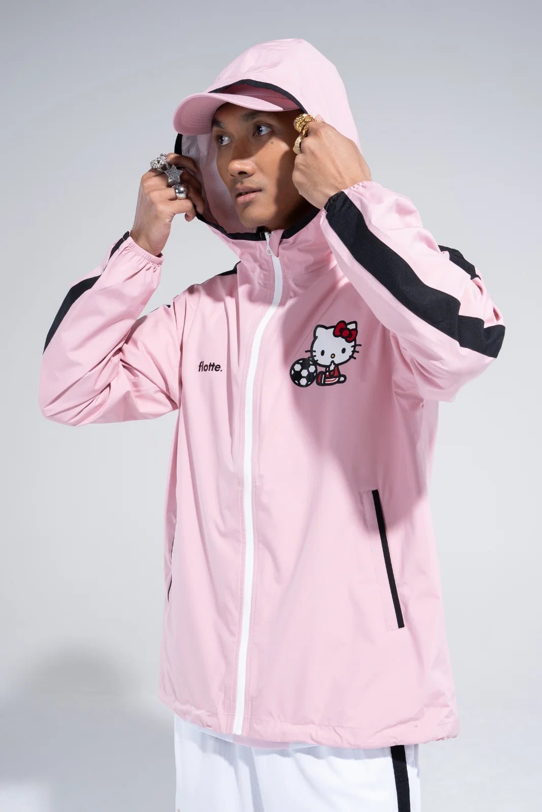 Passy - Waterproof Short Windbreaker Jacket - Flotte x Hello Kitty #couleur_bonbon