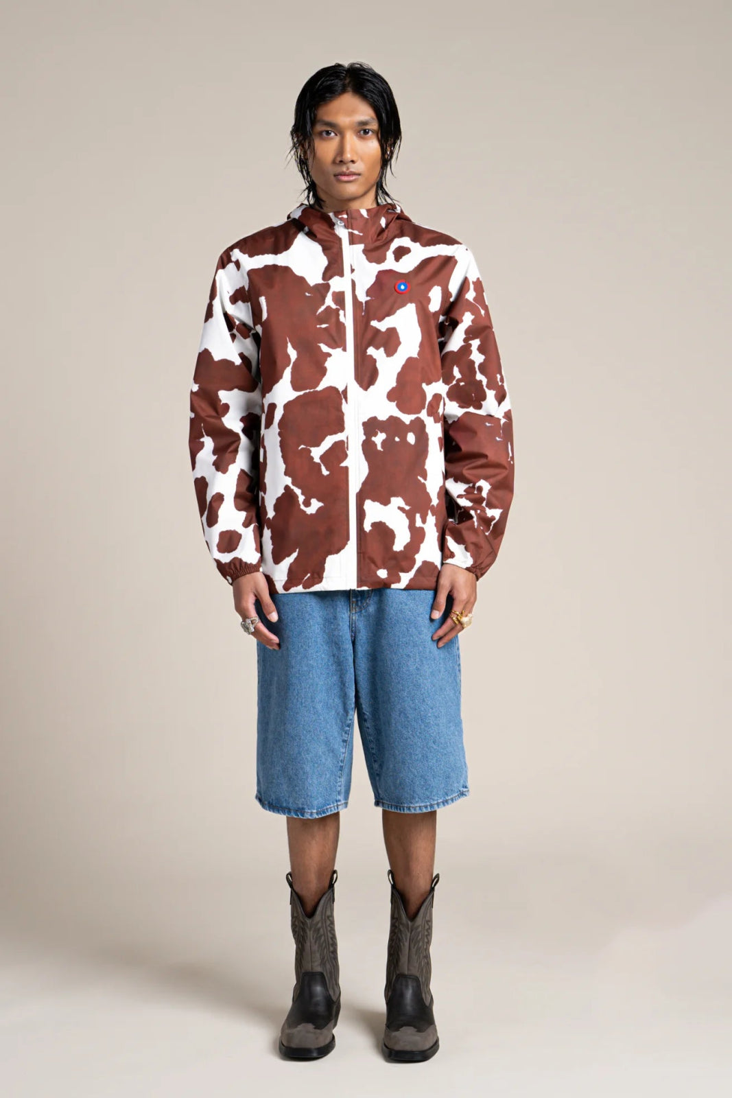 Passy - Raincoat Windbreaker Short - Flotte cow print color #couleur_cow