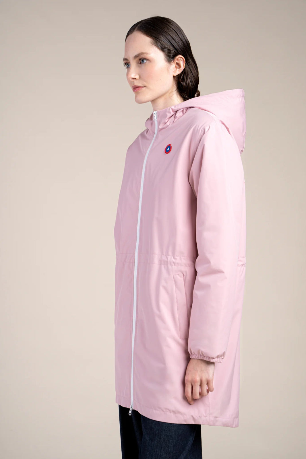 Veste longue imperméable et doublée Polaire Rose #couleur_bonbon