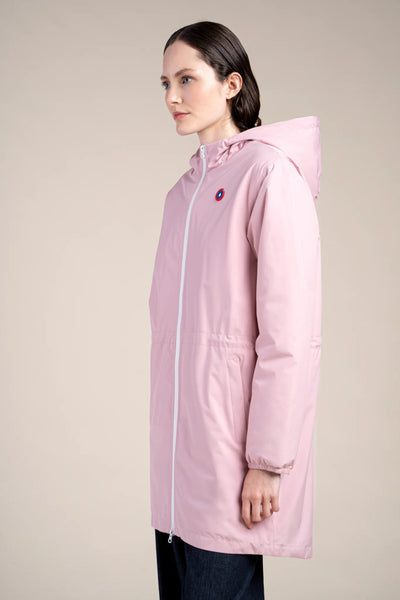 Fleece-lined waterproof long jacket Pink #couleur_bonbon