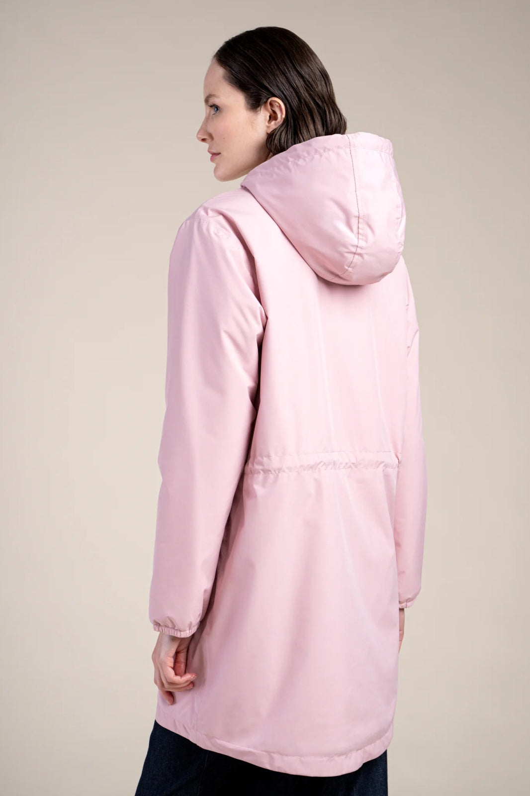 Fleece-lined waterproof long jacket Pink #couleur_bonbon