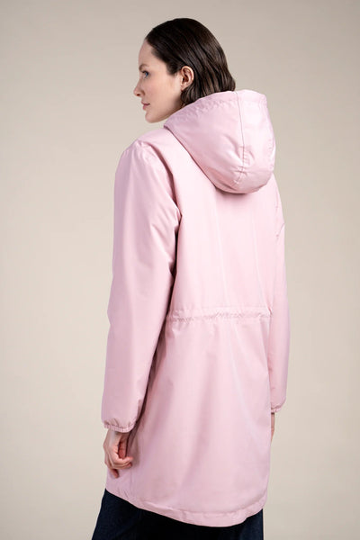 Fleece-lined waterproof long jacket Pink #couleur_bonbon