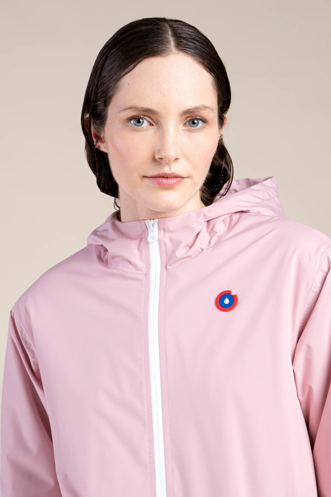 Fleece-lined waterproof long jacket Pink #couleur_bonbon