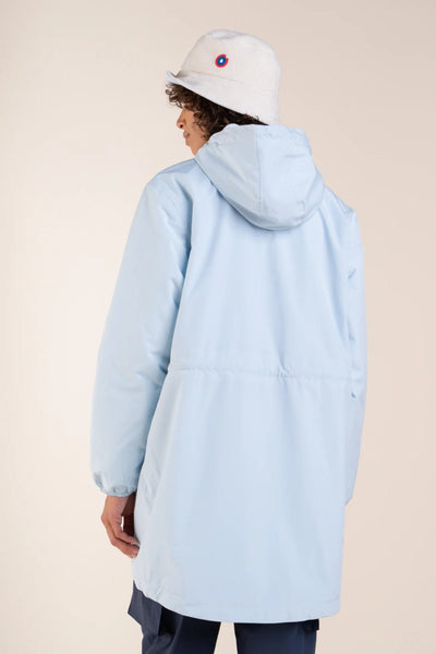 Long waterproof jacket with fleece lining #couleur_iceberg