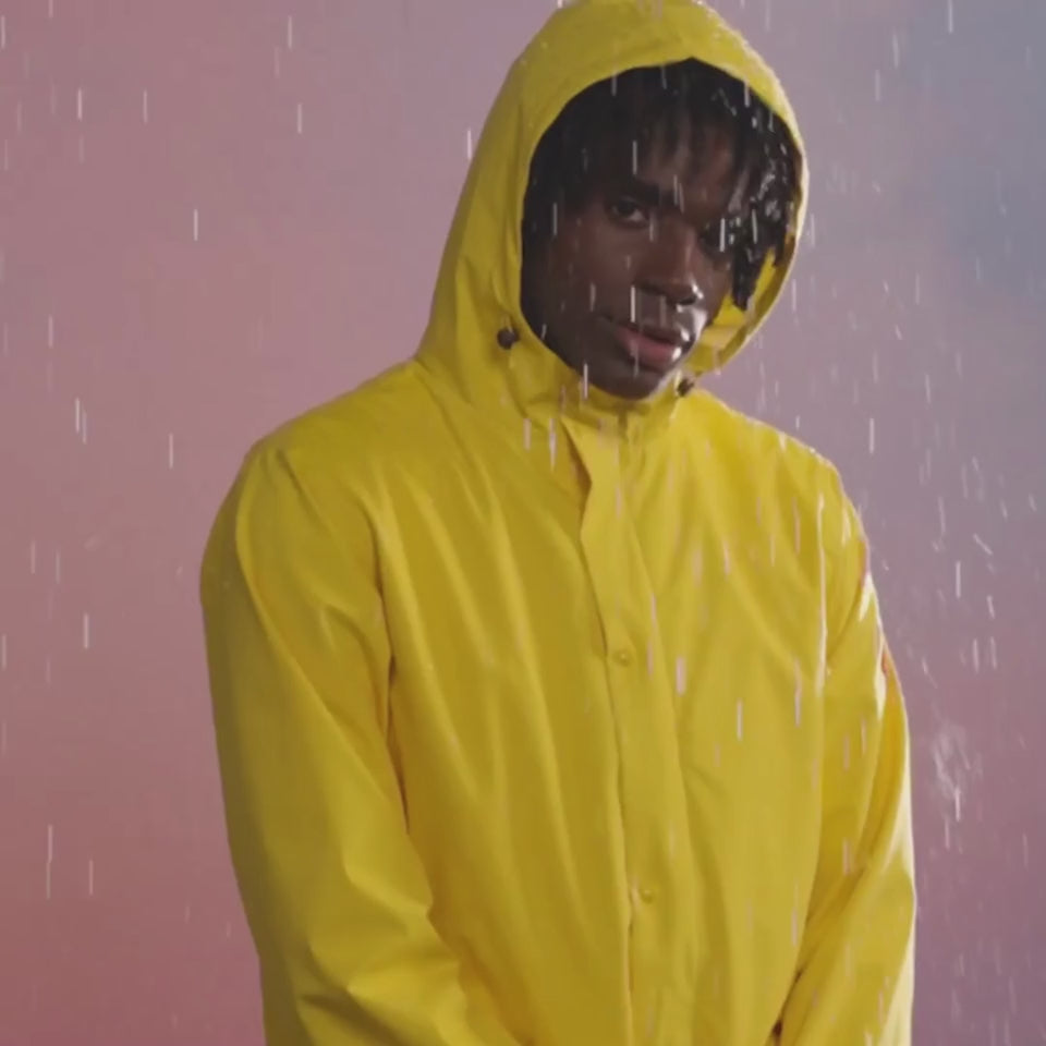 Man cheap wearing raincoat