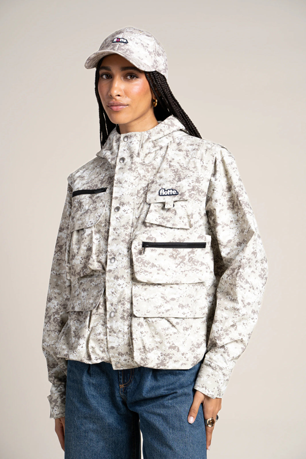 Saint Cyr - multi-pocket jacket - Flotte pixel-camo color print #couleur_pixel-camo